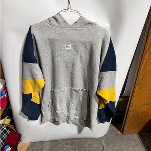 #3168-Stylish Gray and Yellow Men's Hoodie
